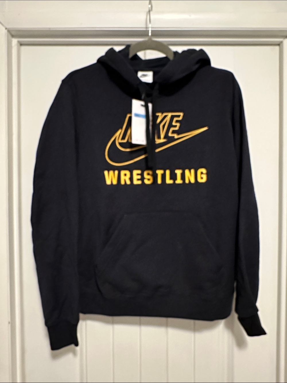 Nike Unisex Navy Crewneck Hoodie with Gold Wrestling Nike NWT